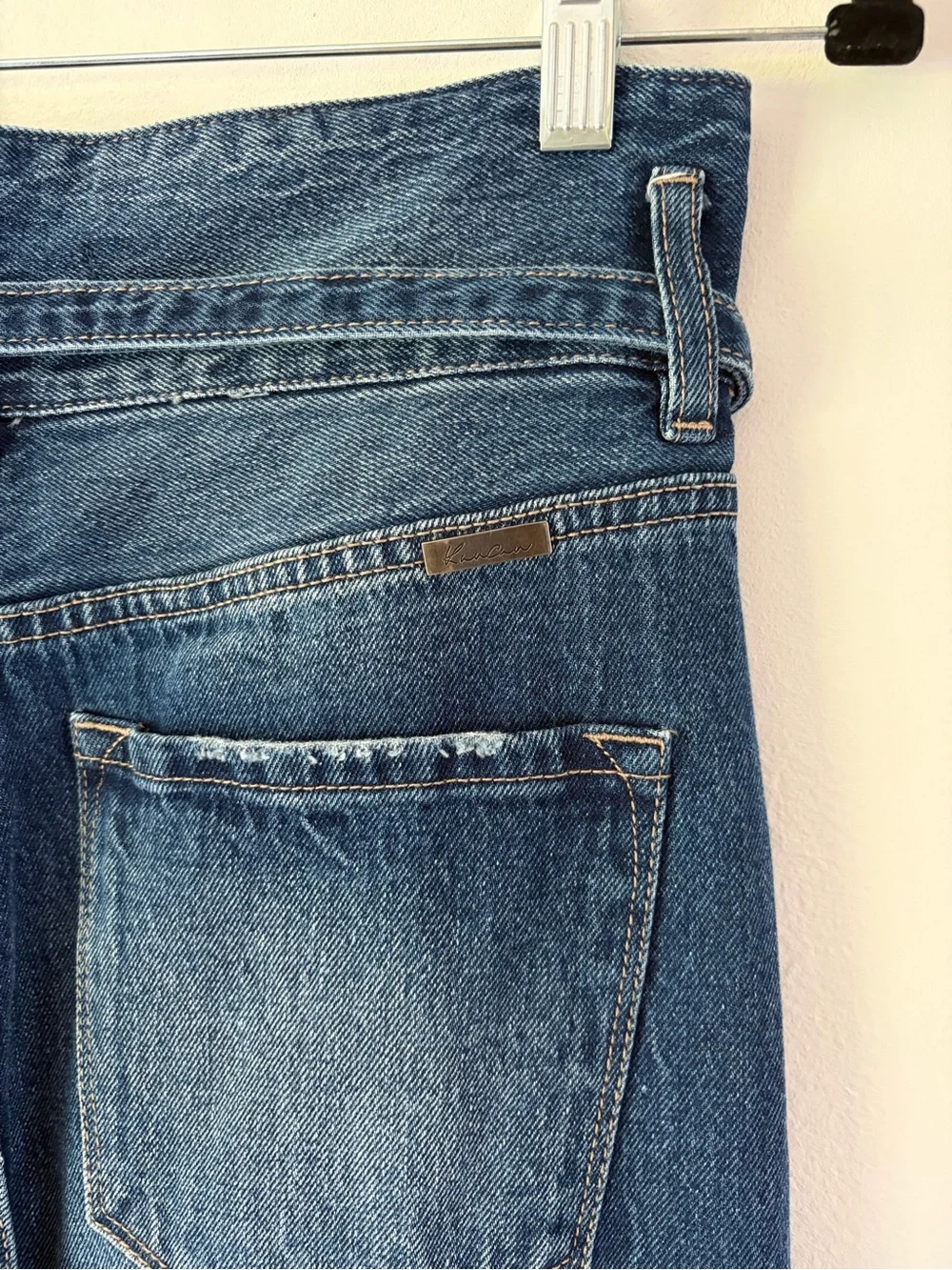 KanCan Medium Wash High Waisted Wide Leg Jeans With Denim Belt Size 26 - Picture 7 of 10